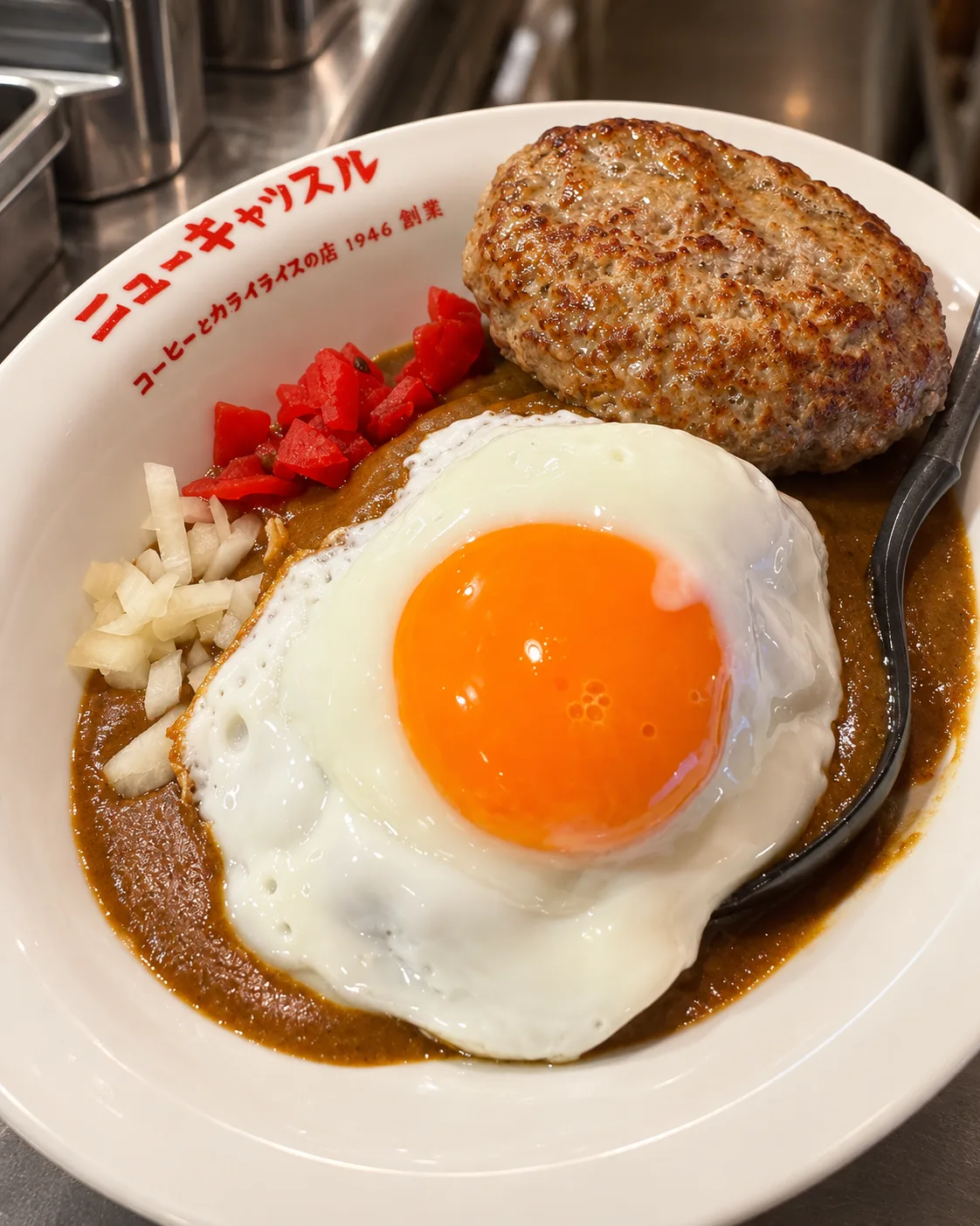 ハンバーグをのせたカライライス